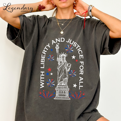 Statue of Liberty Patriotic Comfort Colors T-Shirt