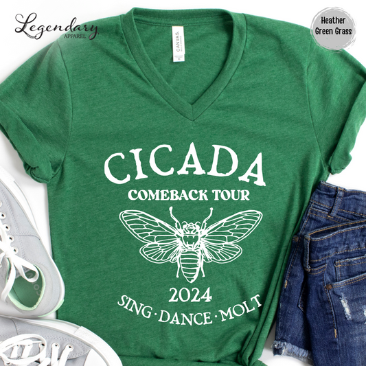 Cicada Comeback Tour 2024 V-Neck Tee Shirt