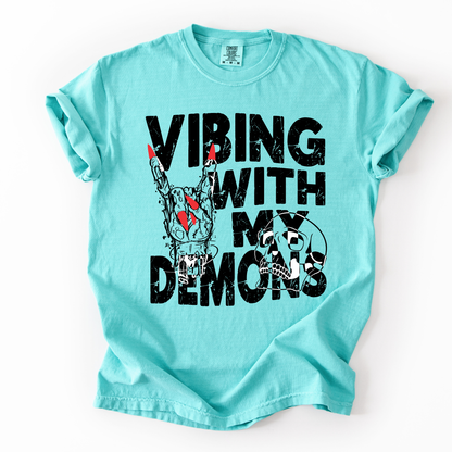 Vibing With My Demons Comfort Colors Tee Shirt