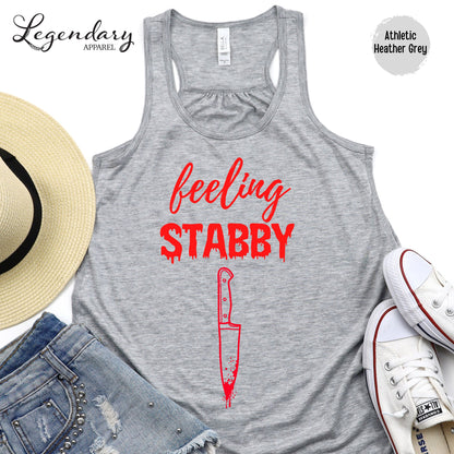 Feeling Stabby Funny Halloween Racerback Tank Top