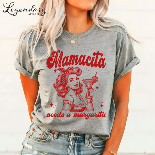 Mamacita Needs A Margarita Shirt Tequila Lover VNeck Shirt Drinking Sweatshirt Margarita Lover Mom Gift Mamacita TShirt Mommy