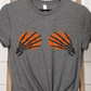 Skeleton Hands Pumpkin Boobs Shirt