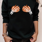 Skeleton Hands Pumpkin Boobs Halloween Sweatshirt