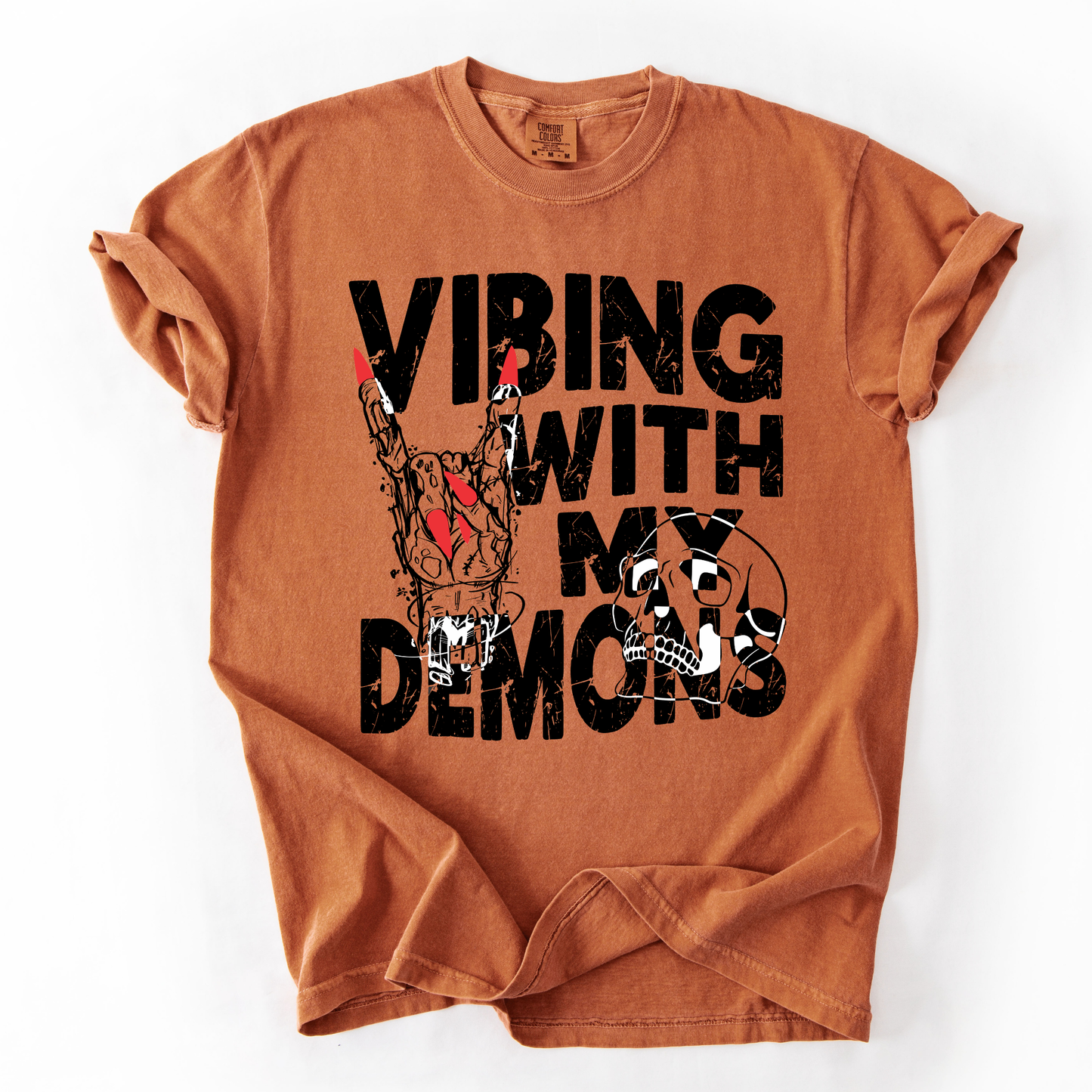 Vibing With My Demons Comfort Colors Tee Shirt