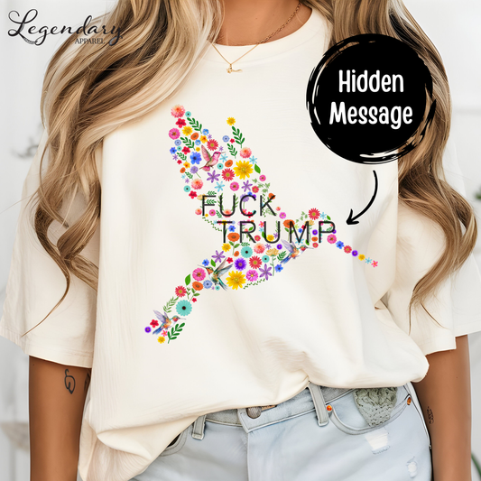 Subtle Anti Trump Floral Hummingbird Shirt