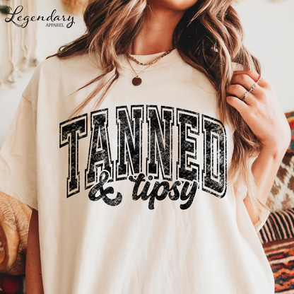 Tanned and Tipsy Oversized Tee