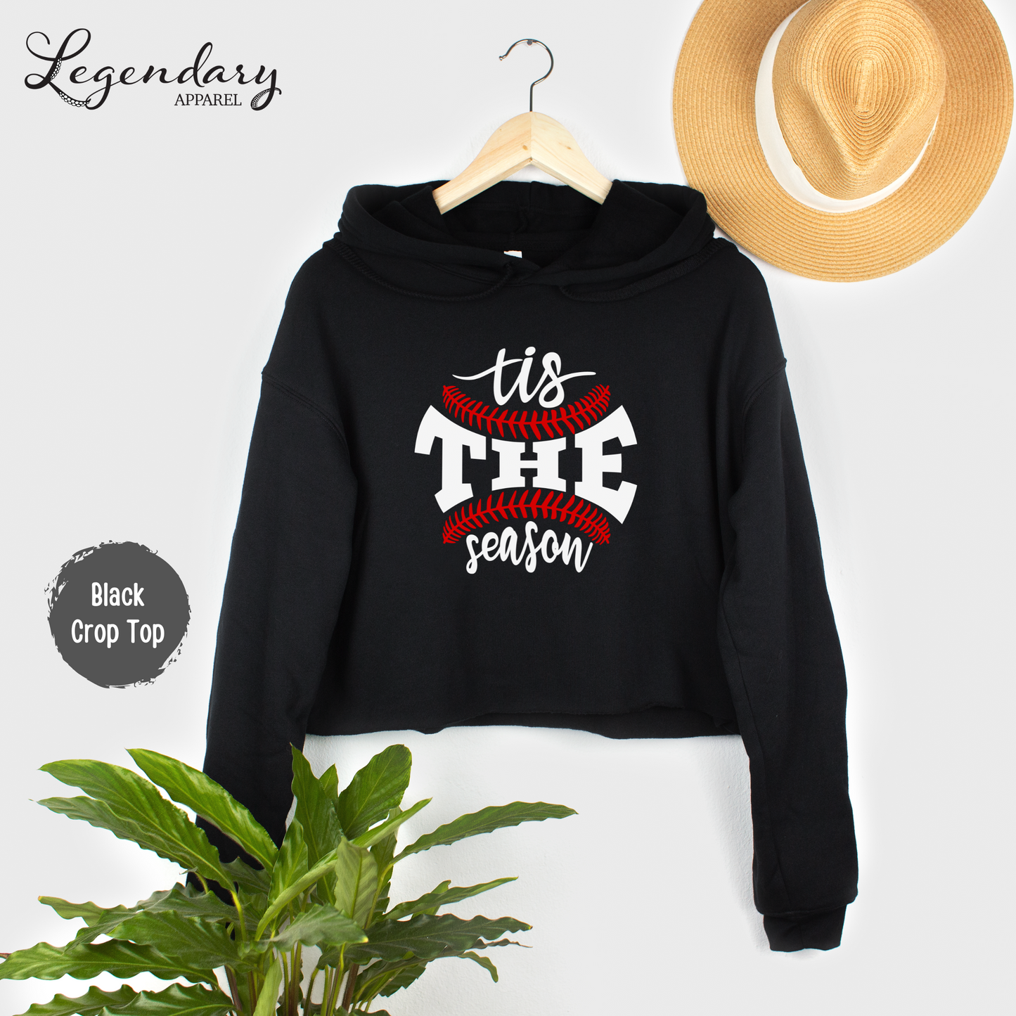 Tis The Season Baseball Crop Hoodie