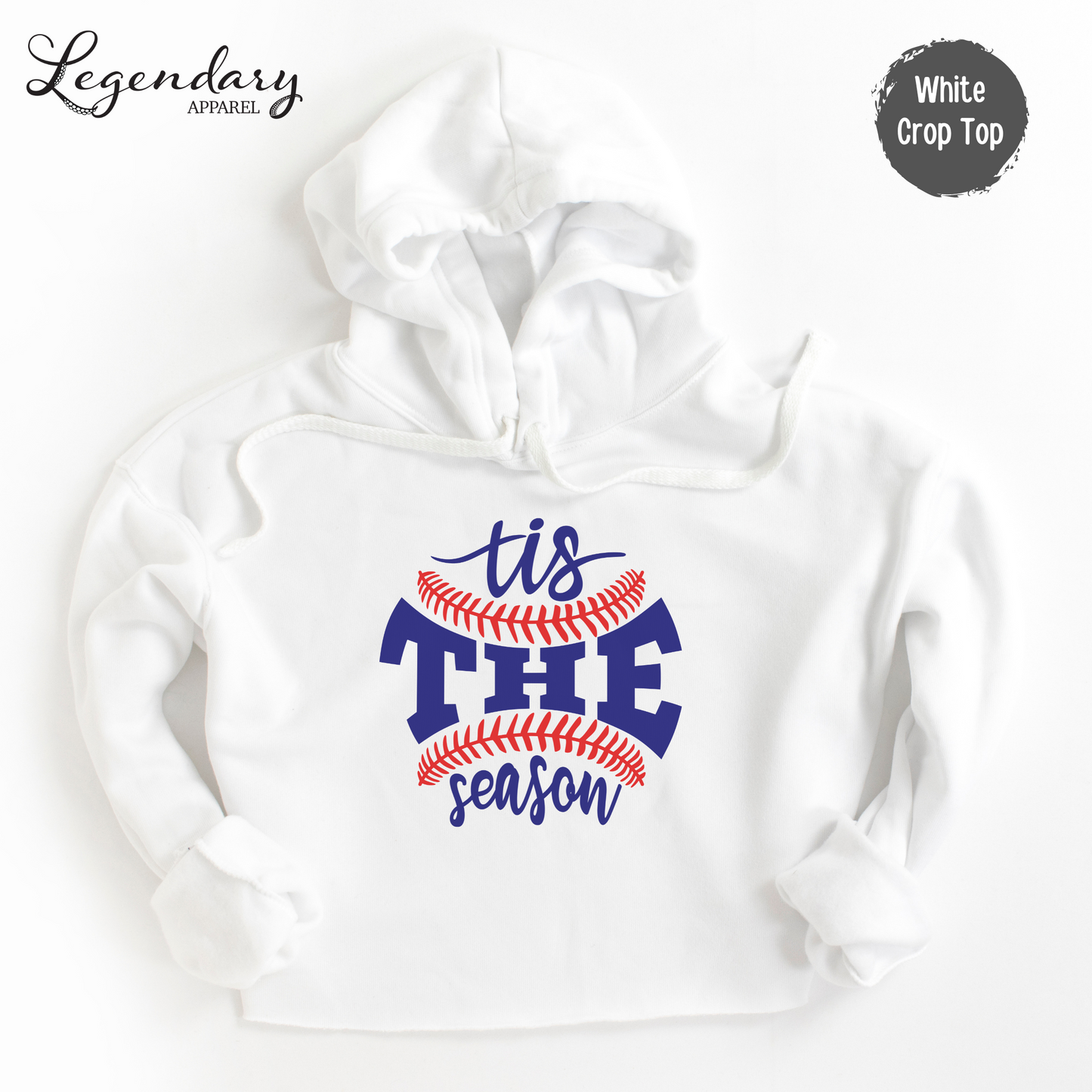 Tis The Season Baseball Crop Hoodie