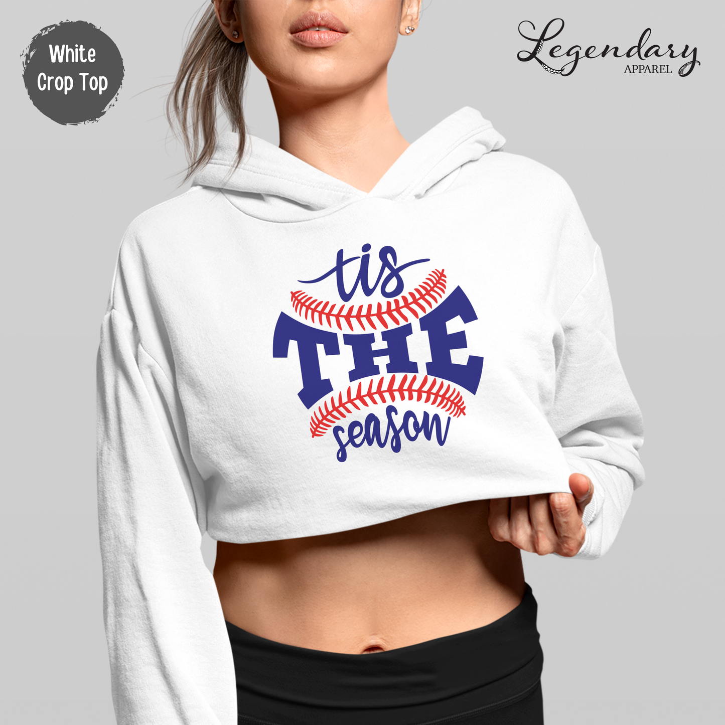 Tis The Season Baseball Crop Hoodie