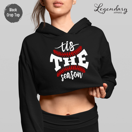 Tis The Season Baseball Crop Hoodie