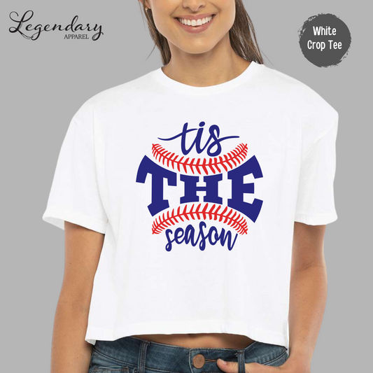 Tis The Season Baseball Crop Top