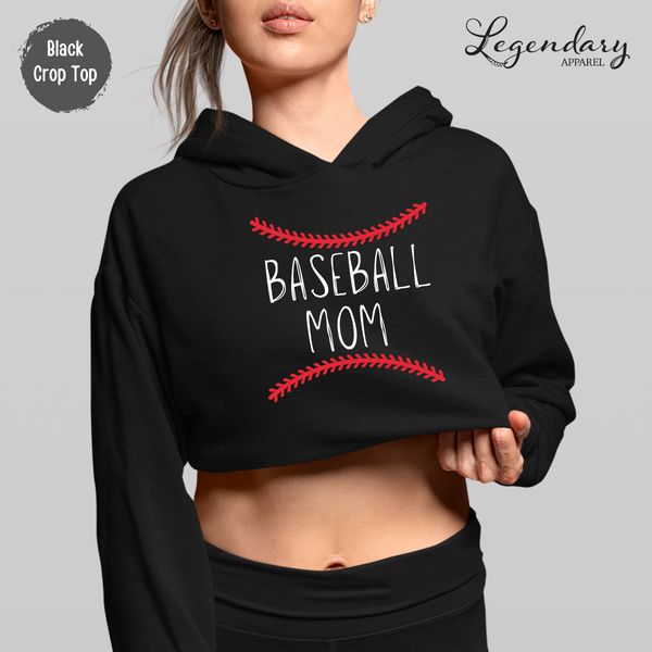 Baseball Mom Crop Hoodie