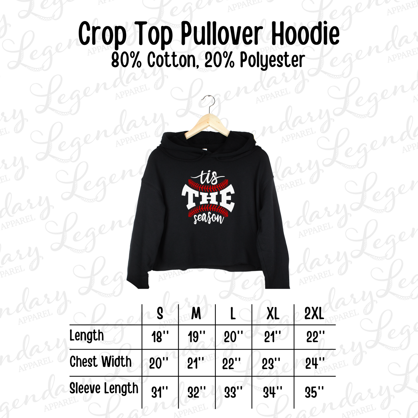 Tis The Season Baseball Crop Hoodie