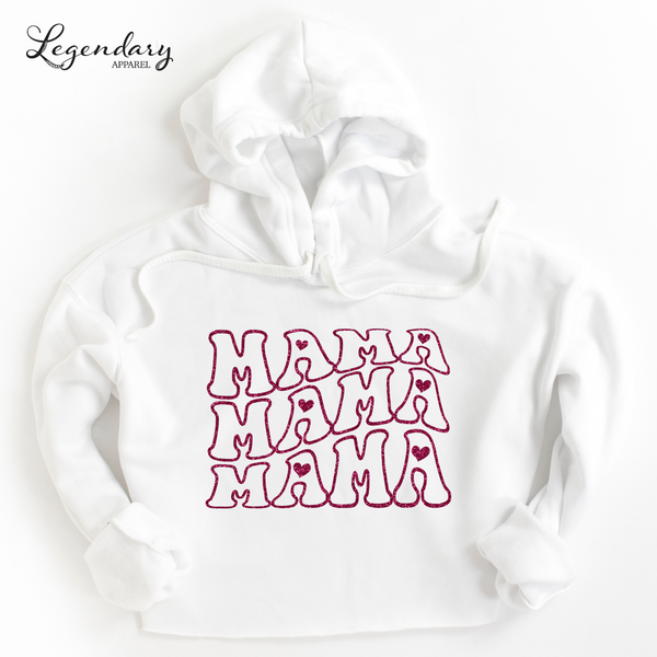 Retro Mama Crop Hooded Sweatshirt