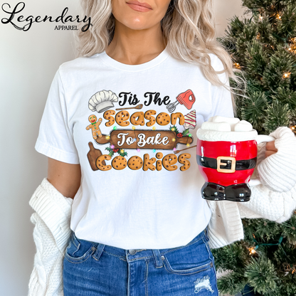 Tis The Season To Bake Cookies Tee Shirt