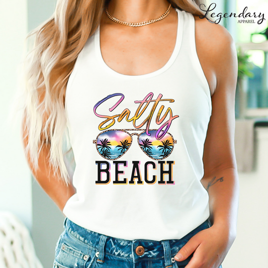 Salty Beach Racerback Tank Top