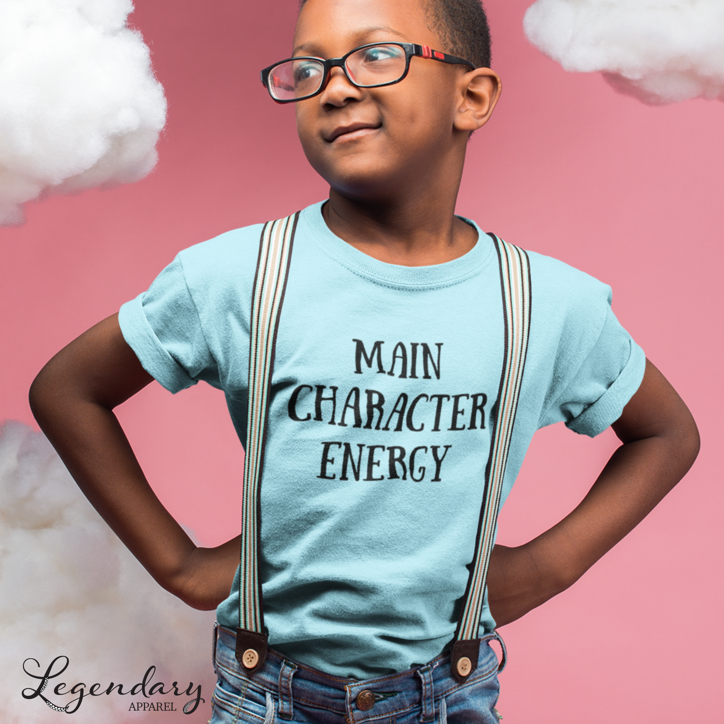 Main Character Energy Kids Tee Shirts