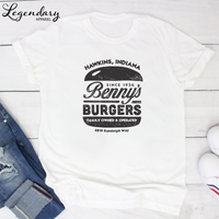 Benny's Burgers Hawkins Indiana Tee Shirt