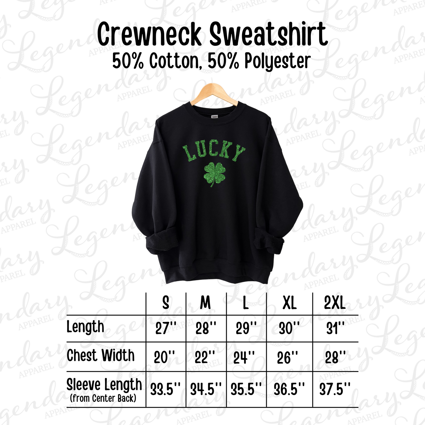 Glittery Lucky Sweatshirt with 4 Leaf Clover