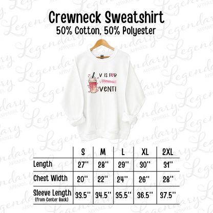 V is for Venti Adult Sweatshirt